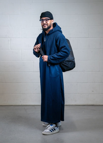Dual Fabric Hooded Fleece Thobe
