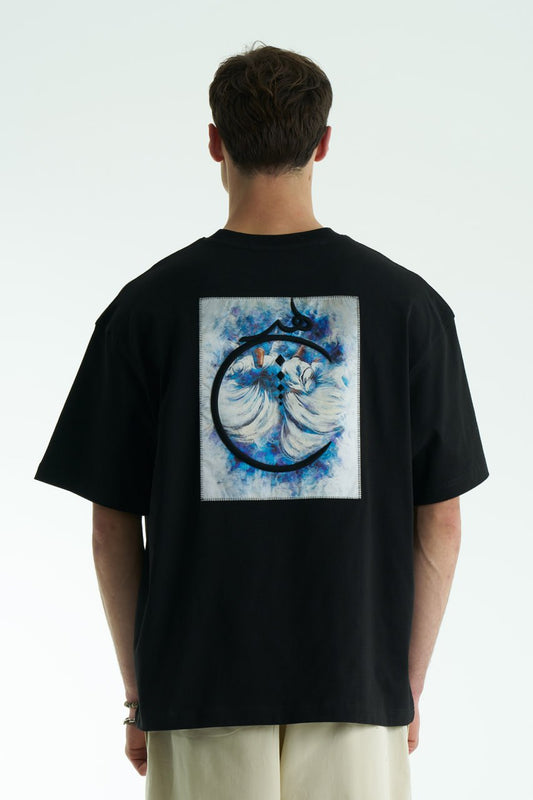 Hiç Arabic Embroidered Oversized T-Shirt
