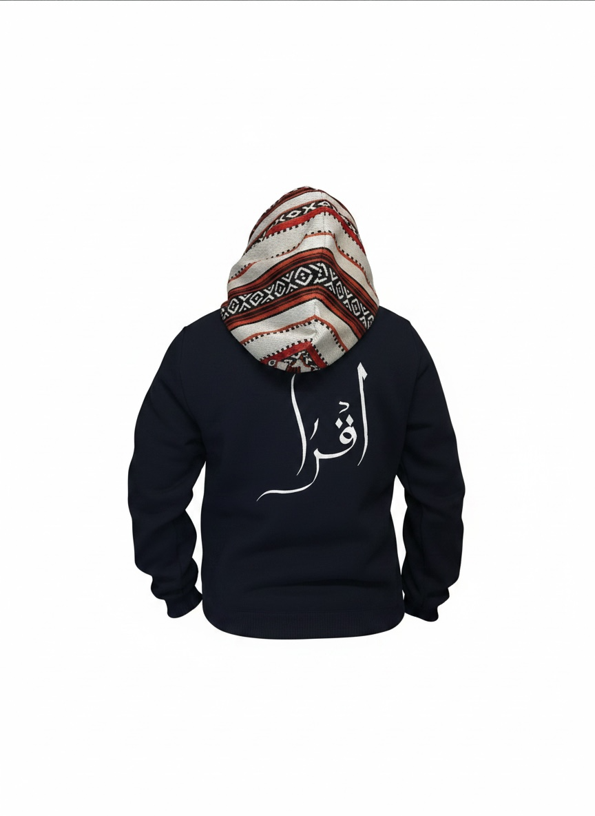 Iqra (اقرأ) Arabic Embroidered Hoodie | Sadu Edition Navy